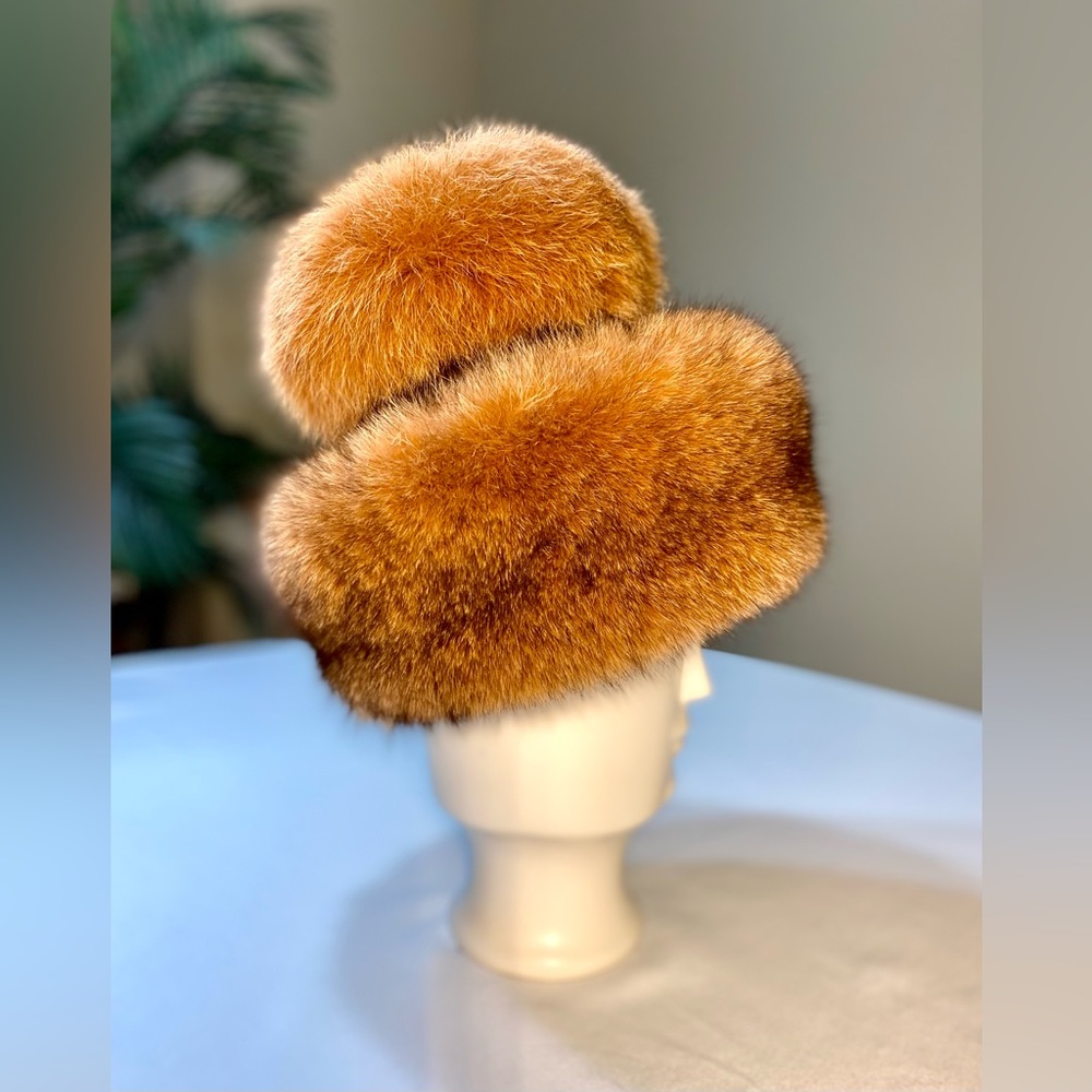 Real Fox Fur Hat Winter Warm Outdoor Cap